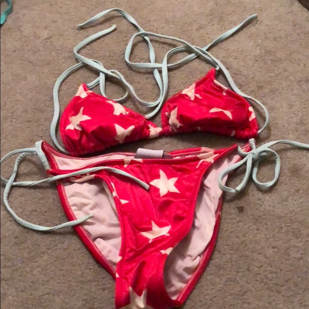 Red white and blue bikini
